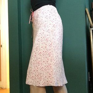 Ann Taylor Blush Pink Paisley Fully Lined Silk Skirt - Size 2